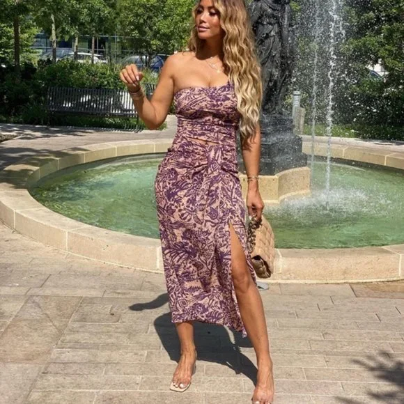 ZARA Printed Co-ord Sarong Skirt Set - Picture 1 of 9